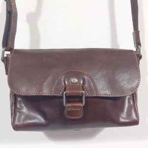 Jack Georges Brown Leather Crossbody Bag | Genuine Leather | Adjustable Strap